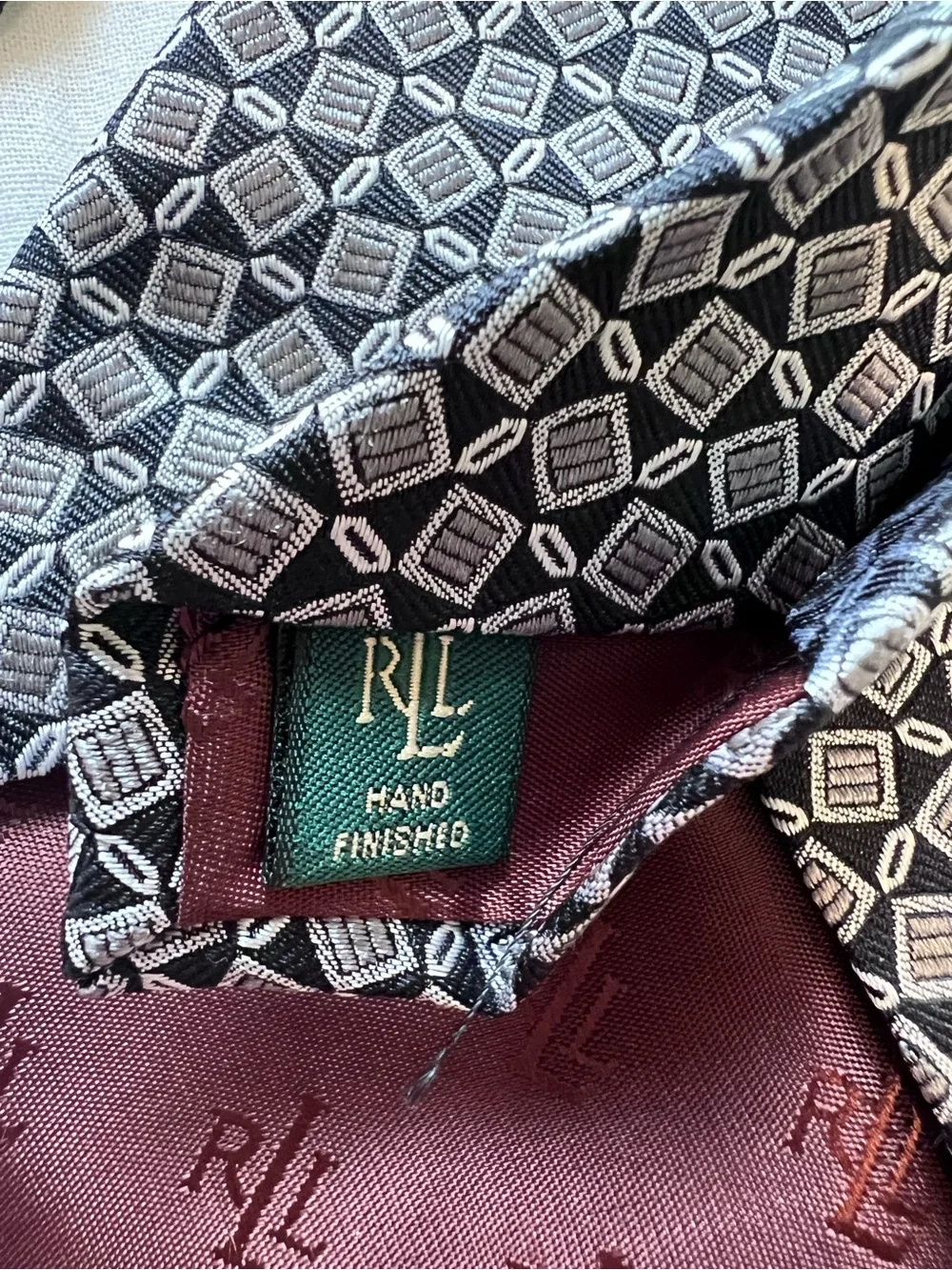 Lauren Ralph Lauren RLL Silk Tie Bundle Geometric Plaid Striped 3pc Lot